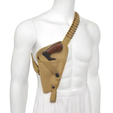 Khaki Canvas Schulterholster mit Patronenschlaufen