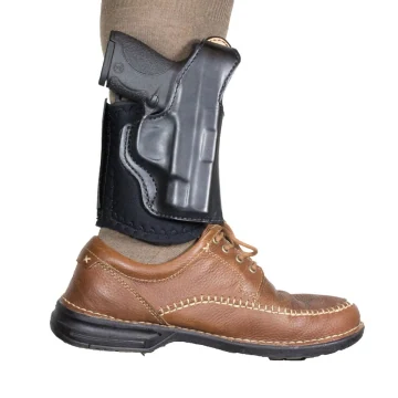 Leder Knöchelholster mit gepolstertem Neoprenband