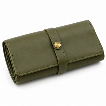 Leather Cable and Charger Organiser - Closed exterior view