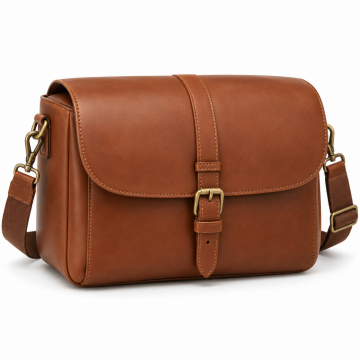 Leather Camera Bag with Padded Inserts - Complete product view