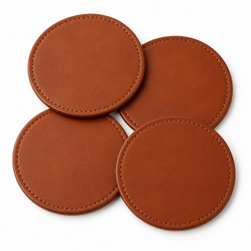 Leather Coaster Set of Four - Complete product view