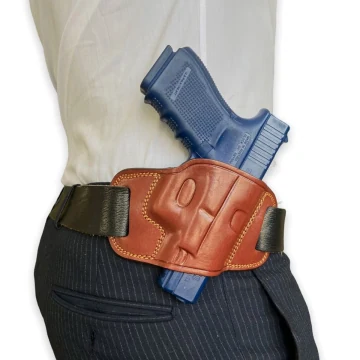 OWB Pancake Gürtelholster aus braunem Leder