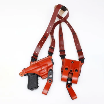 Leder Schulterholster mit Doppelmagazintasche