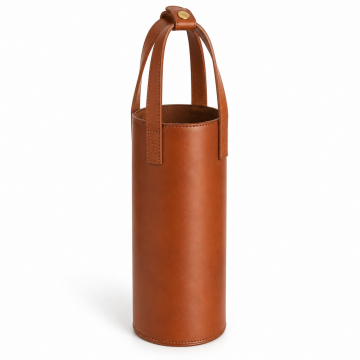 Leather Single-Bottle Wine Carrier - Complete product view