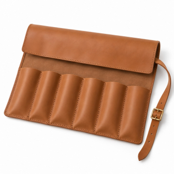 Leather Tool Roll with Separate Tool Sleeves - Complete product view