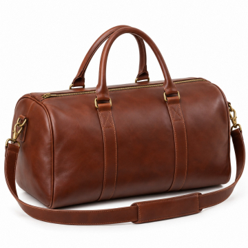 Leather Weekender Duffle Bag - Complete product view