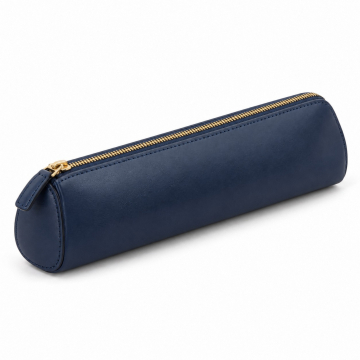 Leather Zip Pen Case - Closed exterior view