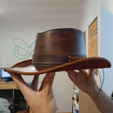 Handgefertigtes Cowboy-Stil Leder Cowboyhut