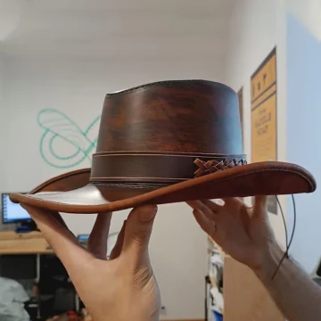 Handgefertigtes Cowboy-Stil Leder Cowboyhut