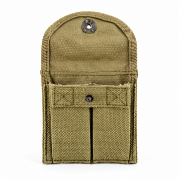 M1 Carbine Canvas Buttstock Magazine Pouch - Light Olive Drab - Full empty pouch with flap open