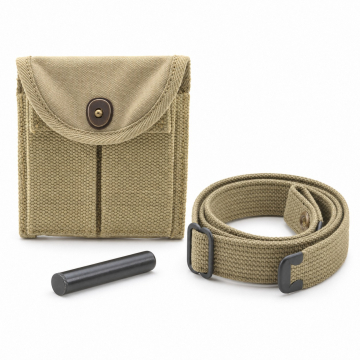 M1 Carbine Sling, Oiler and Buttstock Pouch Set - Khaki - Complete unbranded accessory set