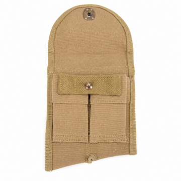 M1 Garand Buttstock Clip Pouch - Khaki, Right-Handed - Full empty pouch with flap open