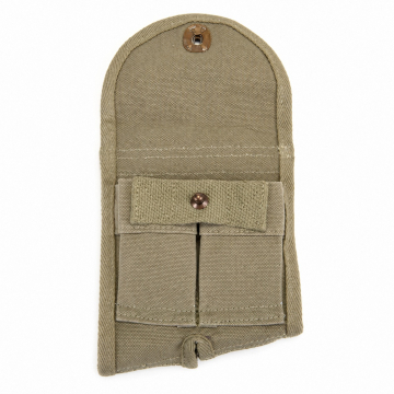 M1 Garand Buttstock Clip Pouch - Light Olive Drab, Right-Handed - Full empty pouch with flap open