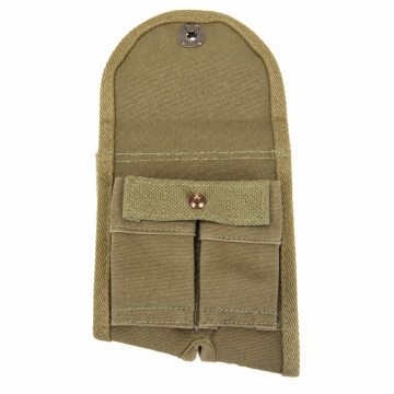M1 Garand Buttstock Clip Pouch - Olive Drab, Left-Handed - Full empty pouch with flap open