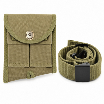 M1 Garand Buttstock Pouch and Canvas Sling Set - Olive Drab - Complete unbranded accessory set