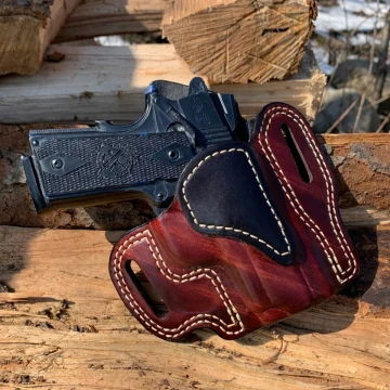 Mahogany Woodgrain OWB-Leder Gürtelholster