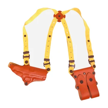 Braunes Leder-Schulterholster mit Magazintasche