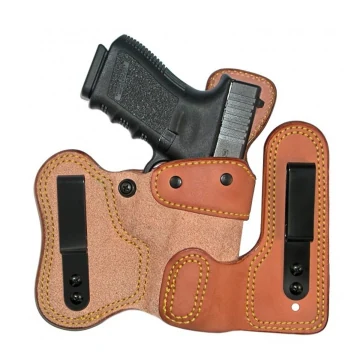 Naturfarbenes verstellbares IWB-Lederholster mit zwei Clips