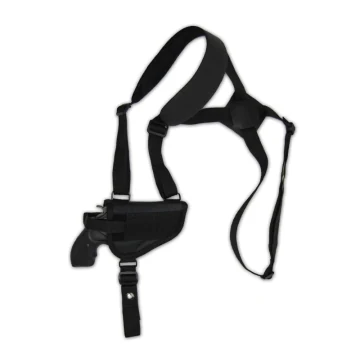 Horizontales Schulterholster aus schwarzem Nylon für eine Pistole