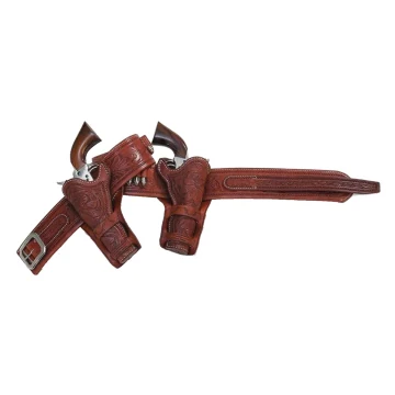 Tooled Leder Doppelholster Revolver Gürtel