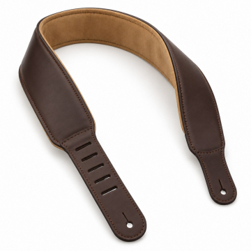 Padded Leather Guitar Strap - Complete product view