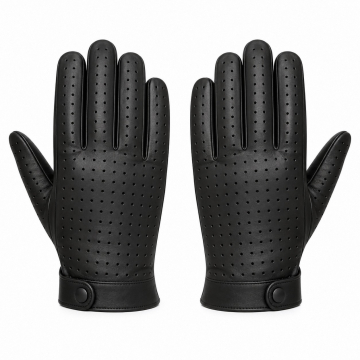 Perforated Leather Summer Riding Gloves - Complete product view