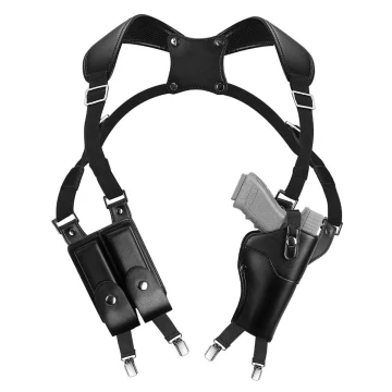 Poliertes schwarzes vertikales Schulterholster
