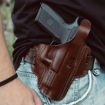 Vollnarbiges OWB-Lederholster mit Thumb-Break-Sicherung