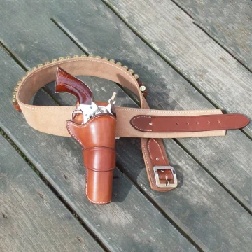 Reddog Leder “The Duke” Cowboy Action Gunfighter Tragesystem - John Wayne Stil Holster & Patronengürtel