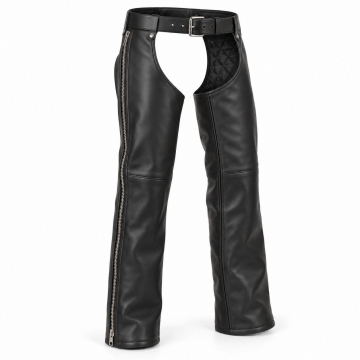 Removable-Liner Insulated Leather Chaps - Complete front view