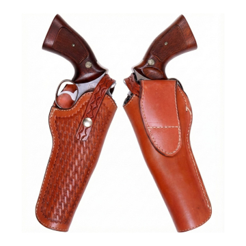 Braunes Revolver Lederholster mit Haltesicherung