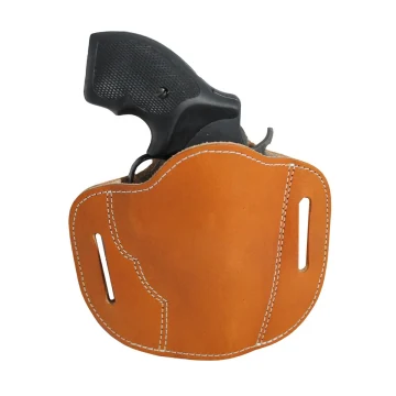 Pancake-Gürtelschlaufenholster aus sattelbraunem Leder