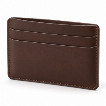 Slim Leather Front-Pocket Card Wallet - Closed exterior view