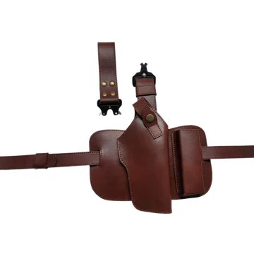 Taktisches Vollnarbiges Leder Beinholster Oberschenkelholster mit Clip-Tasche