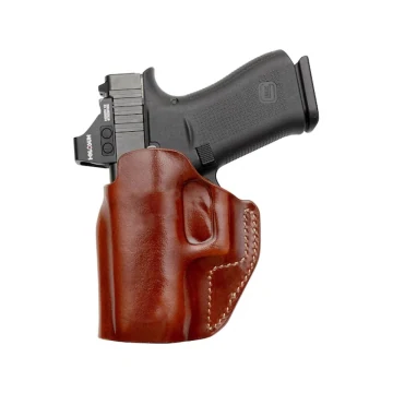 Hellbraunes Lined IWB-Lederholster mit Polymer Clip