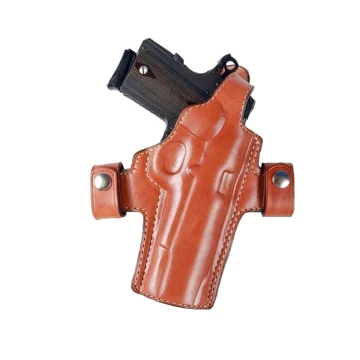 Gürtelschlaufenholster mit Daumensicherung und Druckknopf-Sicherungsriemen