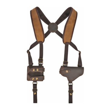 Tourbon Canvas & Braunes Leder horizontales Schulterholster System