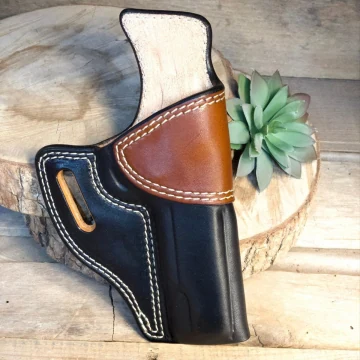 Schwarzes und Braunes Leder Avenger OWB-Holster