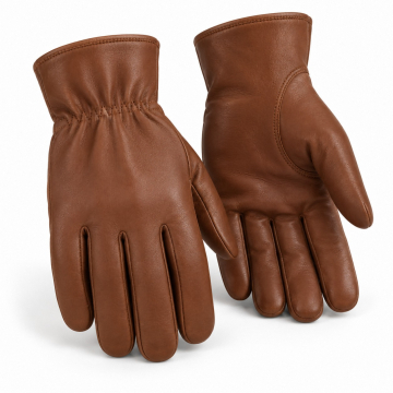 Unlined Short-Cuff Leather Roper Gloves - Complete product view