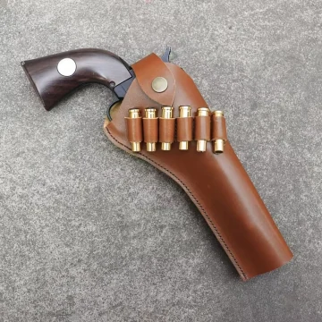 Vintage Cowboy-Stil Leder Revolverholster mit Patronenschlaufen