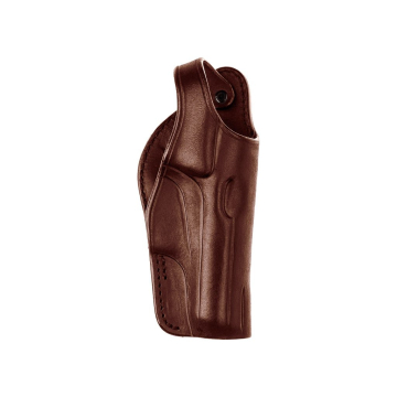 Wayfarer Steel-Clip Leather Revolver Holster - brown front view