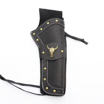 Cowboy-Stil Leder Gürtelholster mit Zierklappe