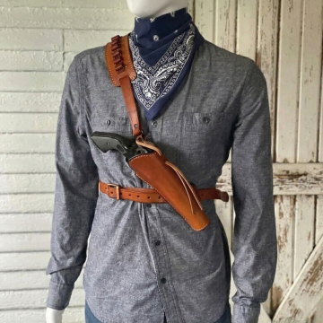 Cowboy-Stil Leder Schulterholster Tragesystem mit Patronenschlaufen