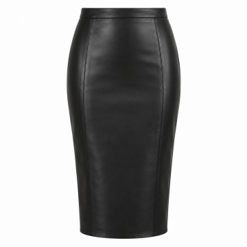 Women's Leather Pencil Midi Skirt - Complete product view
