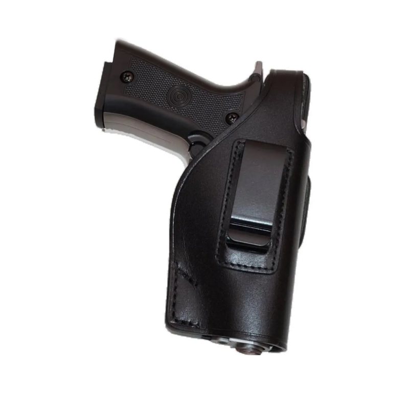 Black Leather IWB OWB Thumb Break Belt Holster