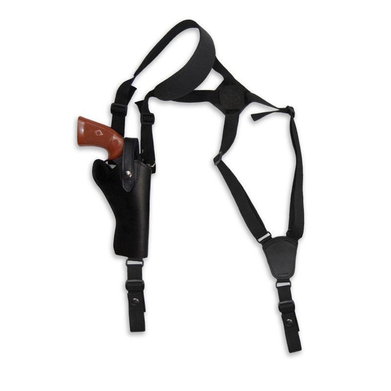 Black Leather Revolver Shoulder Holster for Concealment