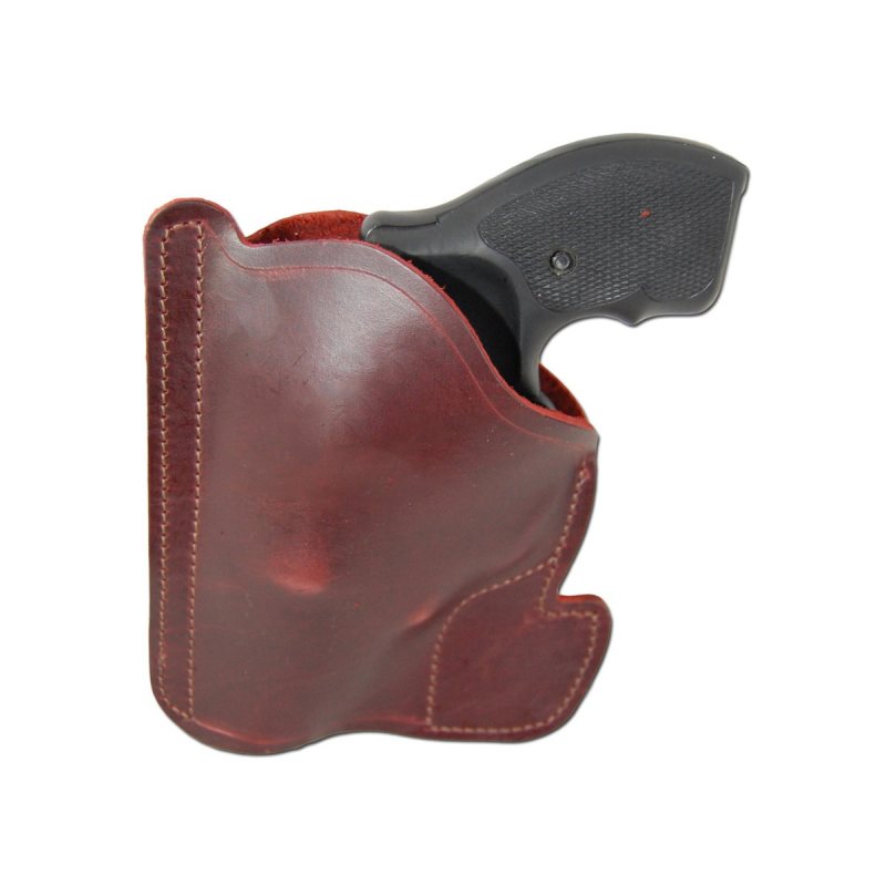 Burgundy Leather Pocket Holster for Snub Revolvers