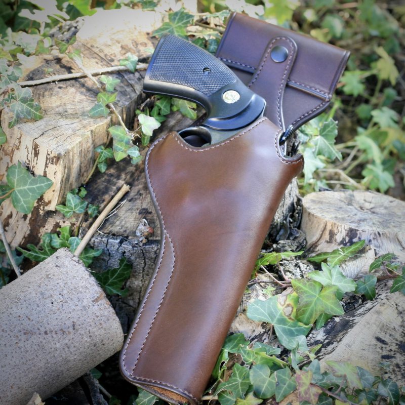 Colt Python .357 Highway Patrol Leather Belt Holster - Front design reference