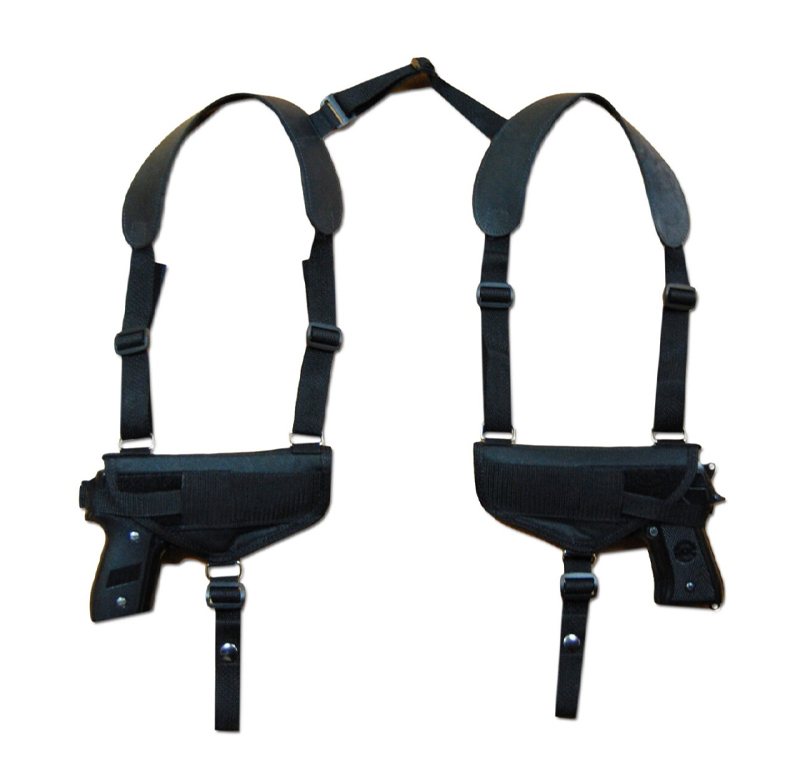 Black Nylon Dual Pistol Horizontal Shoulder Holster