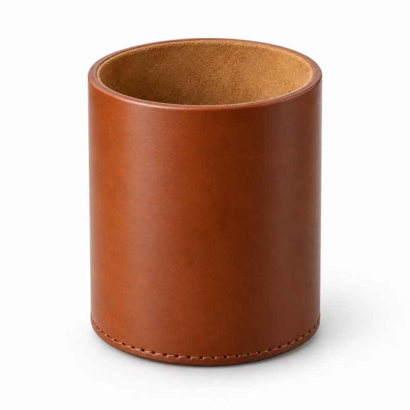 Zylindrischer Leder-Stiftebecher - Vollständige Produktansicht